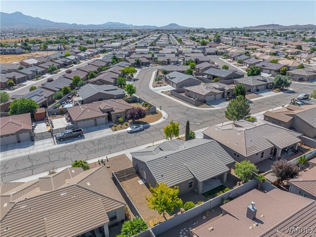 aerial view with a residential view and a mountain view