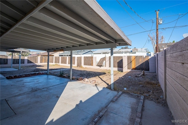 view of patio with a fenced backyard