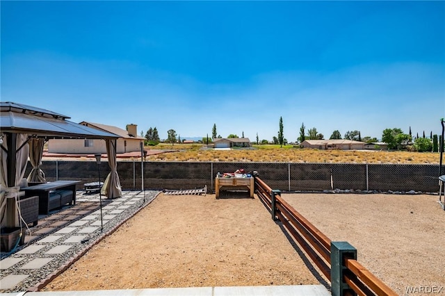 view of yard with a gazebo