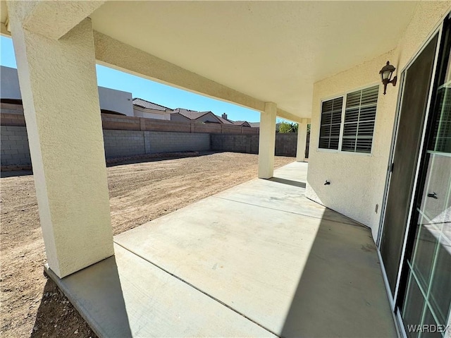 view of patio featuring a fenced backyard
