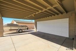 view of garage