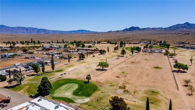birds eye view of property with a mountain view, a rural view, and a desert view