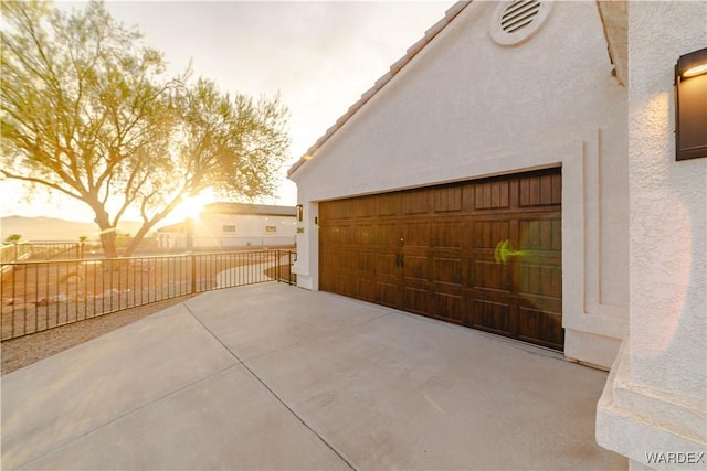 view of garage