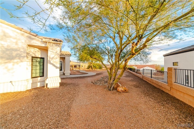 view of yard with fence