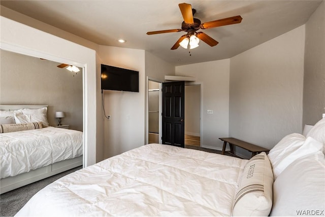 bedroom with a ceiling fan