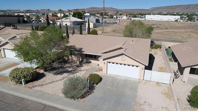 aerial view with a residential view and a mountain view