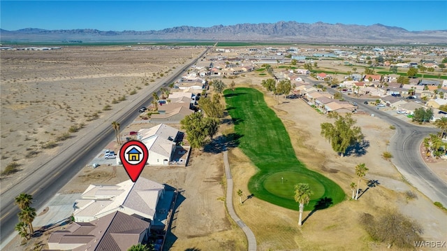 birds eye view of property with a residential view and a mountain view