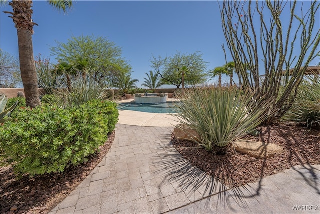 view of community featuring a patio area and a pool