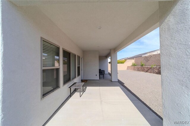 view of patio featuring a fenced backyard