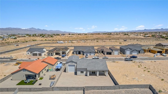 aerial view with a residential view and a mountain view