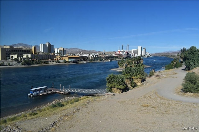 property view of water featuring a mountain view