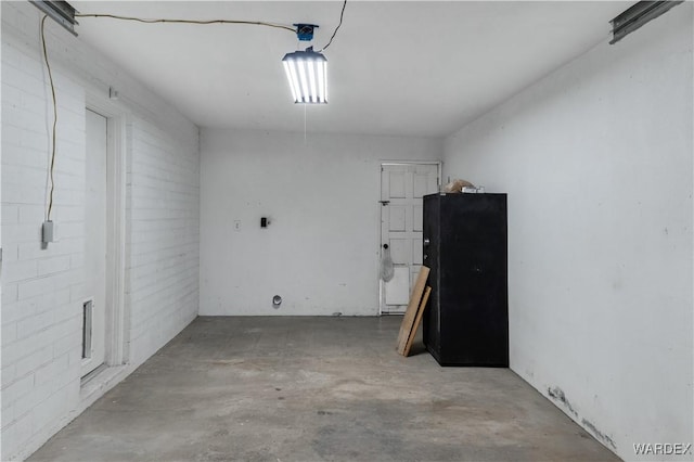 interior space featuring unfinished concrete floors