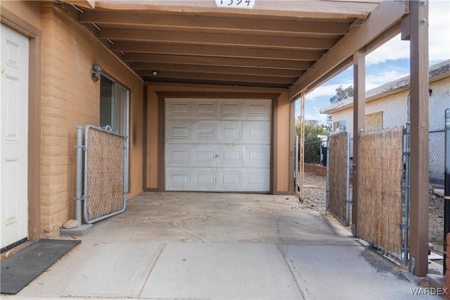 garage featuring a gate