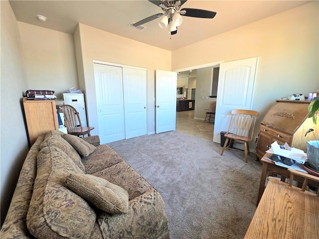 4132 Monte Silvano Ct, Kingman, AZ 86401 - living area featuring ceiling fan and carpet floors