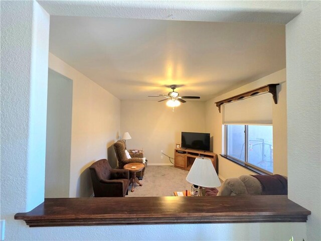 4132 Monte Silvano Ct, Kingman, AZ 86401 - carpeted living room with a ceiling fan