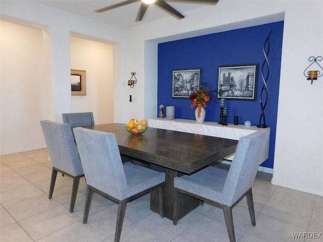 dining area with a ceiling fan