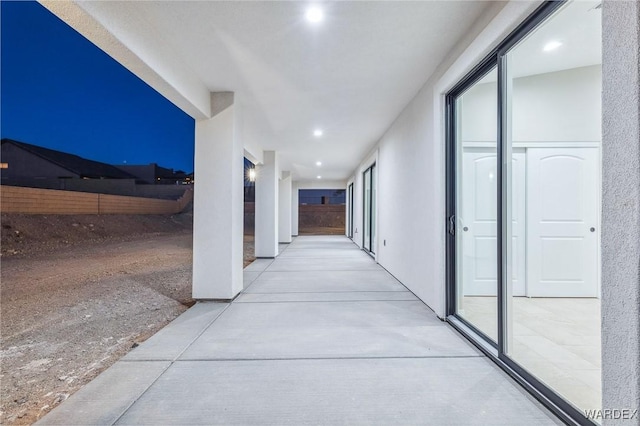 hallway featuring recessed lighting