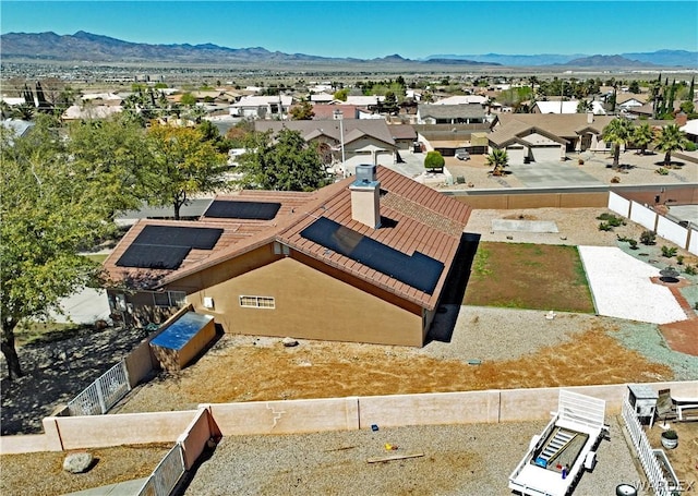 aerial view with a residential view and a mountain view