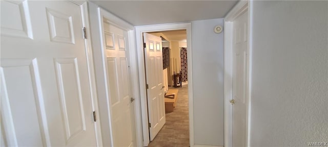 hallway with wood finished floors