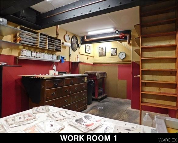 bedroom with concrete floors