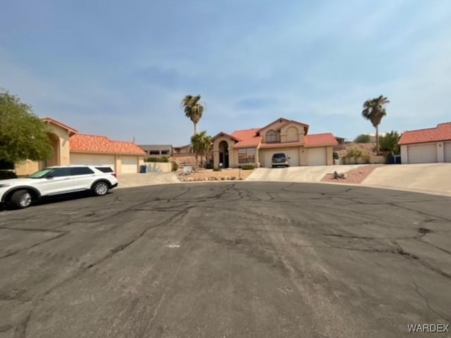 exterior space with a garage