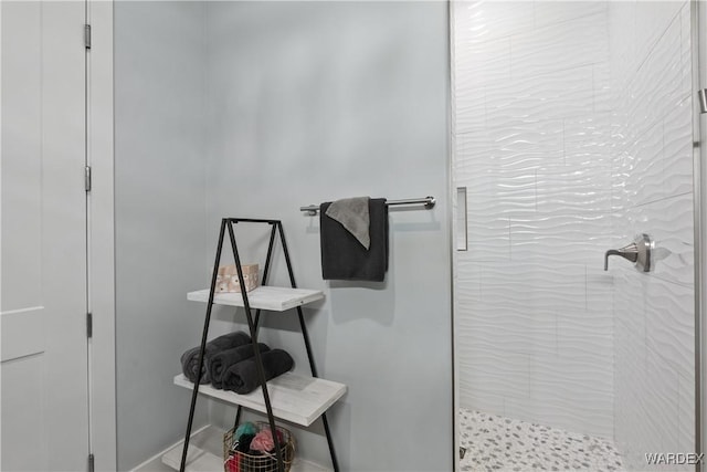 full bathroom with a shower stall