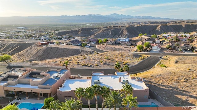 bird's eye view with a residential view and a mountain view