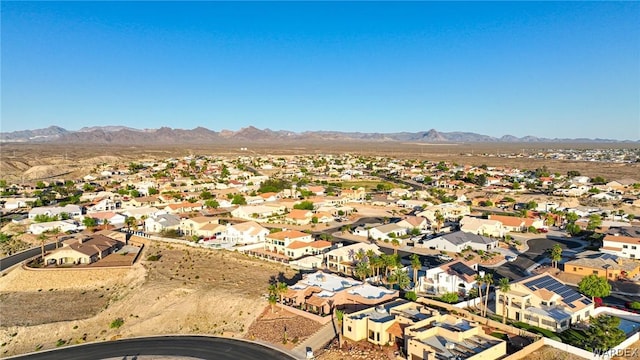 aerial view with a residential view and a mountain view