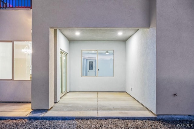 interior space featuring a textured wall