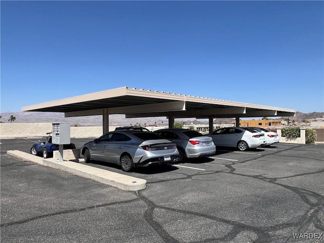 view of covered parking lot