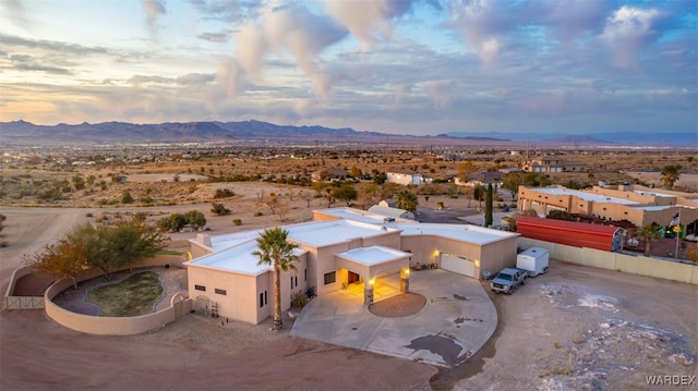 aerial view with a residential view and a mountain view