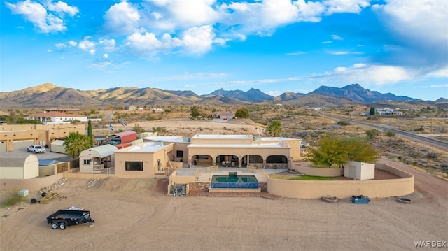 exterior space featuring a mountain view