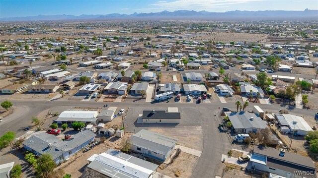 aerial view featuring a residential view and a mountain view