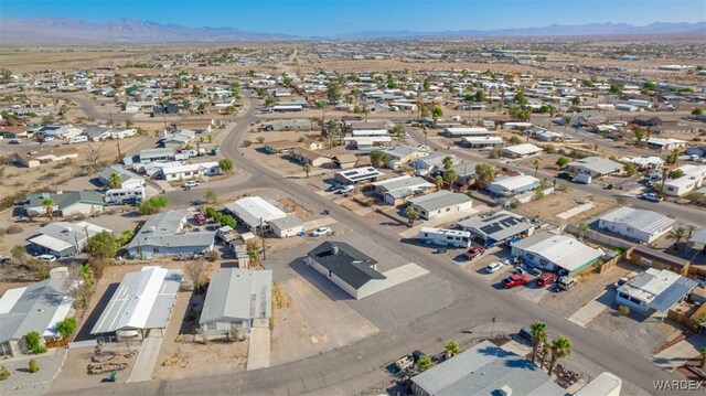 aerial view featuring a residential view and a mountain view