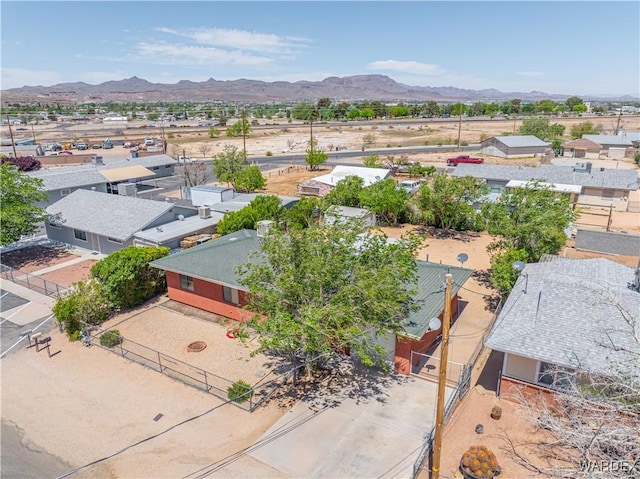 bird's eye view featuring a residential view and a mountain view
