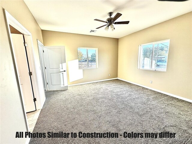 full bath featuring marble finish floor, visible vents, toilet, a shower stall, and vanity