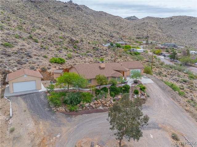 bird's eye view featuring a mountain view