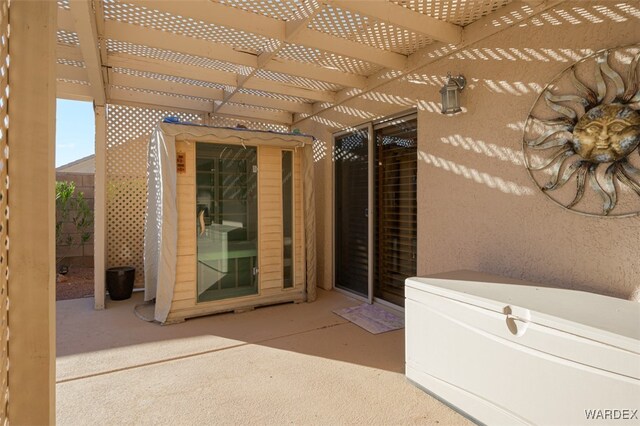 view of patio with a pergola