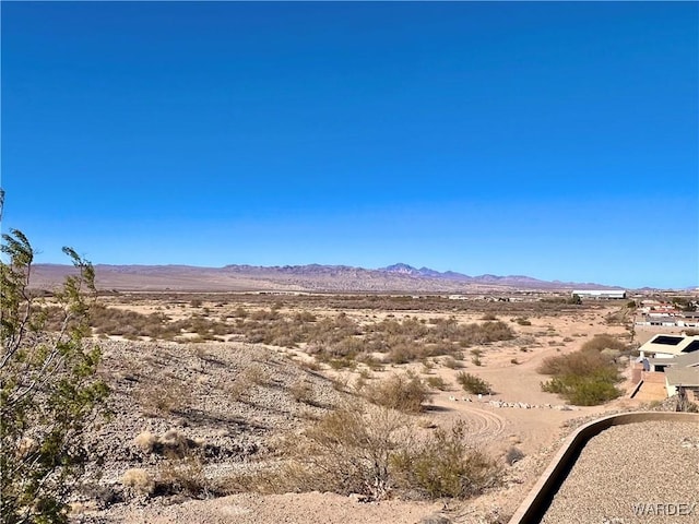 mountain view featuring view of desert