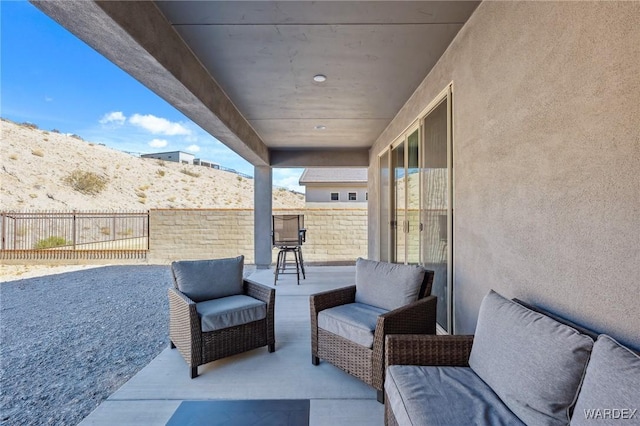 view of patio with a fenced backyard