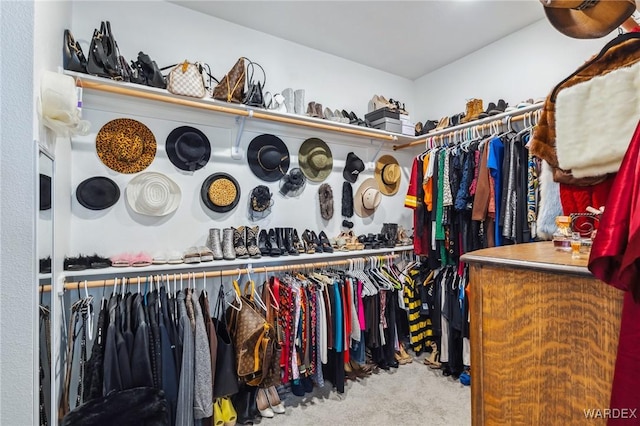 spacious closet with carpet floors