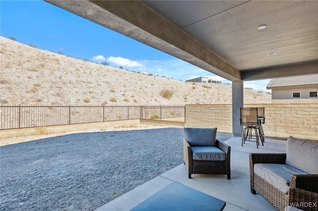 view of patio with a fenced backyard