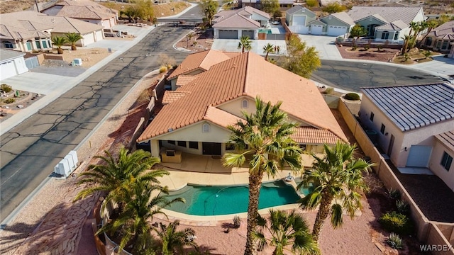 aerial view with a residential view