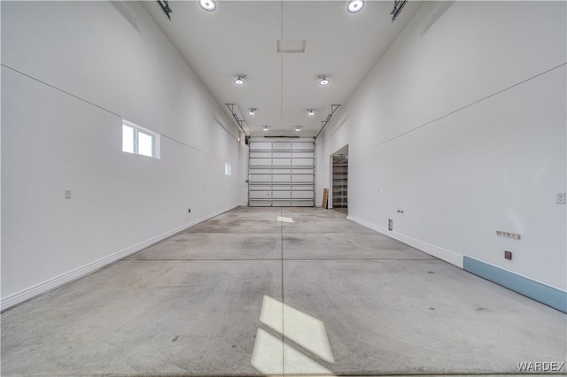 garage featuring baseboards