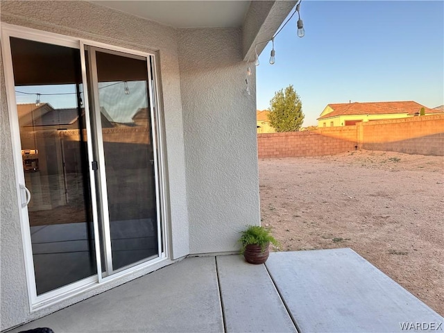 view of patio featuring a fenced backyard