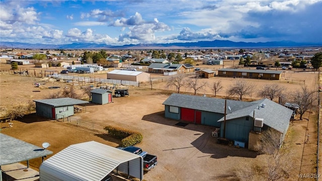 bird's eye view with a mountain view