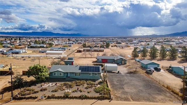 drone / aerial view with a mountain view