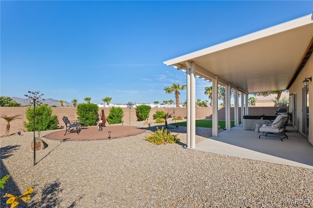 view of patio featuring a fenced backyard