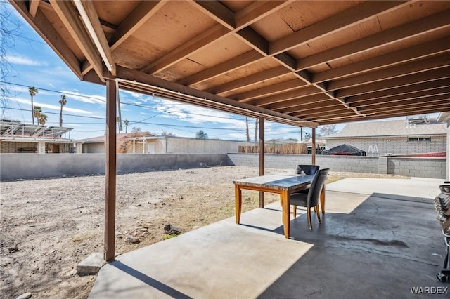 view of patio featuring a fenced backyard