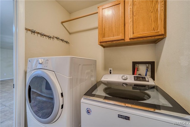 laundry room with washer and clothes dryer and cabinet space